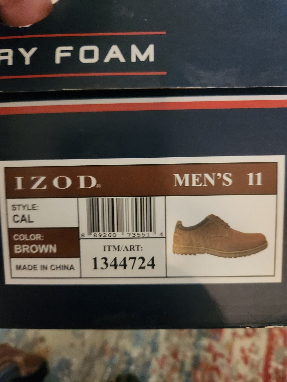Izod Men's Brown Casual Derby Oxford Shoes